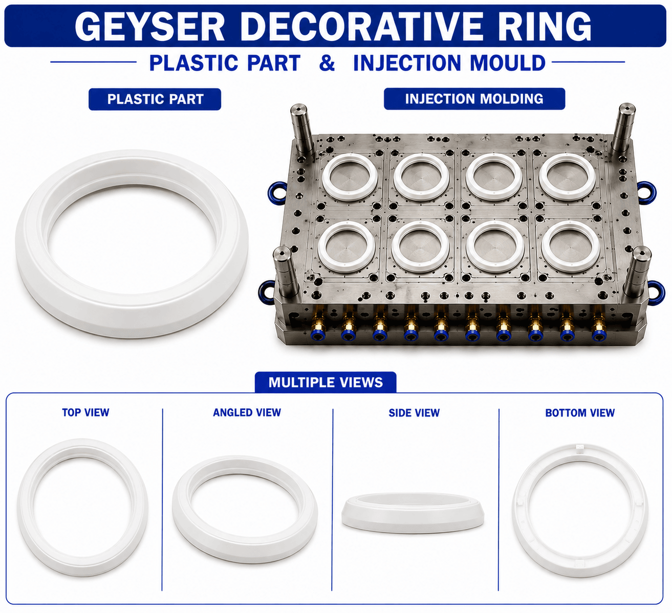 Geyser Plastic Decorative Ring Mould and Moulding Service